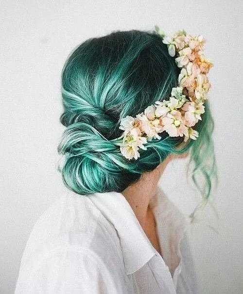 Зеленые Волосы У Девушек Фото