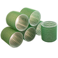 Бигуди на липучке Harizma зелёные 61 мм.