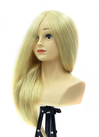 Манекен головы со 100% натуральными волосами, блондинка FANTOMHEADS 55-60 см. (пробор)