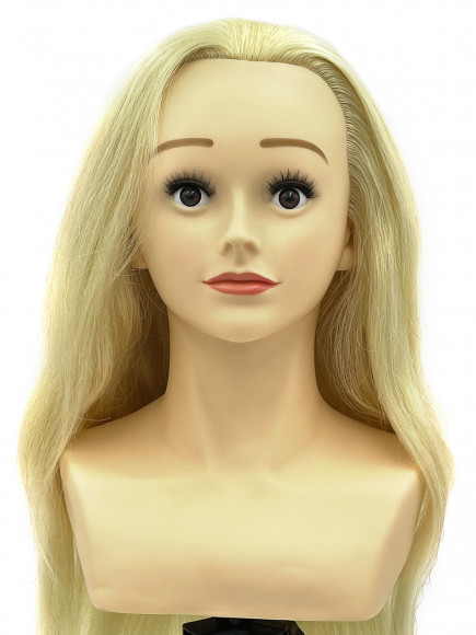 Манекен головы со 100% натуральными волосами, блондинка FANTOMHEADS 55-60 см. (зачёс назад)