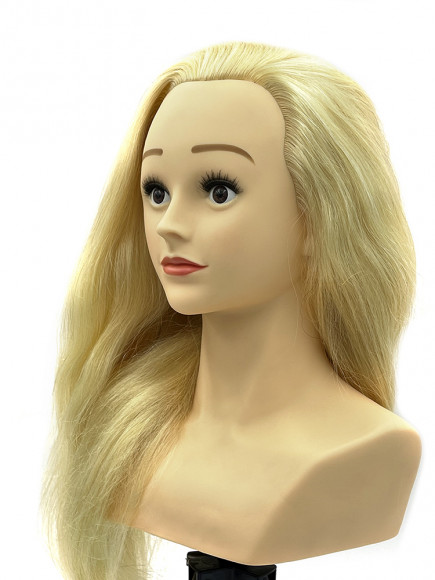 Манекен головы со 100% натуральными волосами, блондинка FANTOMHEADS 55-60 см. (зачёс назад)