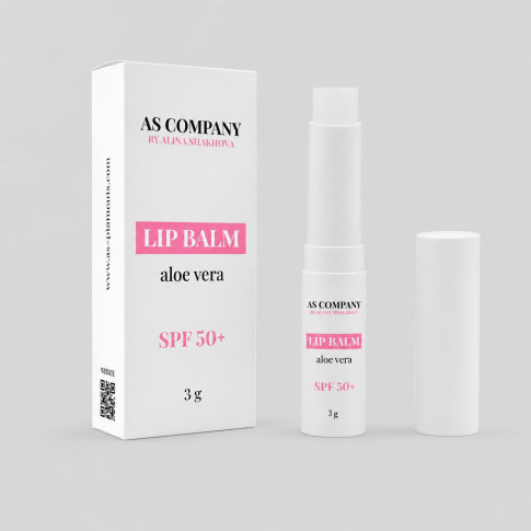 Стик-бальзам AS COMPANY Aloe Vera SPF 50+ для губ и бровей, 3 г