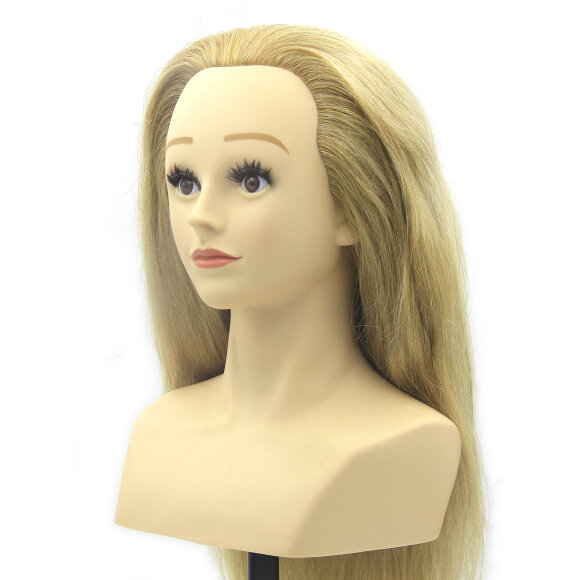 Голова манекен для причесок 100% натуральная блондинка FANTOMHEADS 55-60 см.