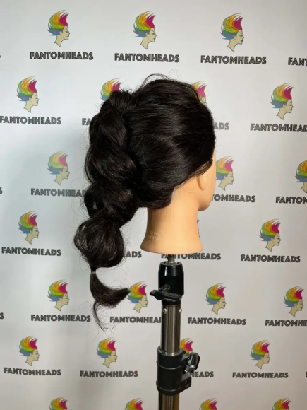 Манекен для причесок учебный парикмахерский, Брюнетка 55см