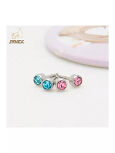 Стерильные серьги Janex 4 мм для прокола ушей, микс цветов