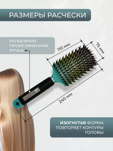 Щетка PRONOGTI Brush Comb 27 Rainbow для укладки феном