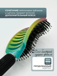 Щетка PRONOGTI Brush Comb 27 Rainbow для укладки феном