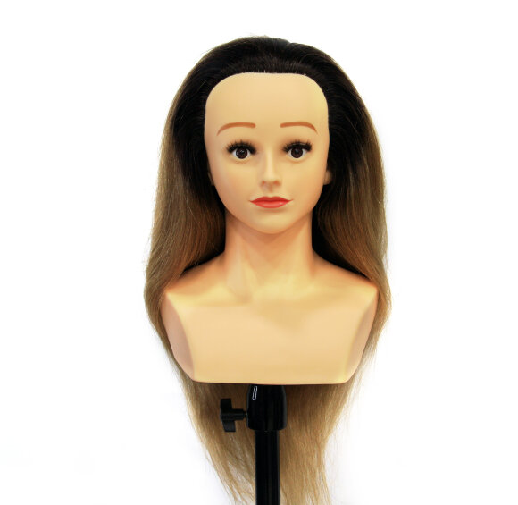 Манекен головы со 100% натуральными волосами, русая омбре FANTOMHEADS 55-60 см.