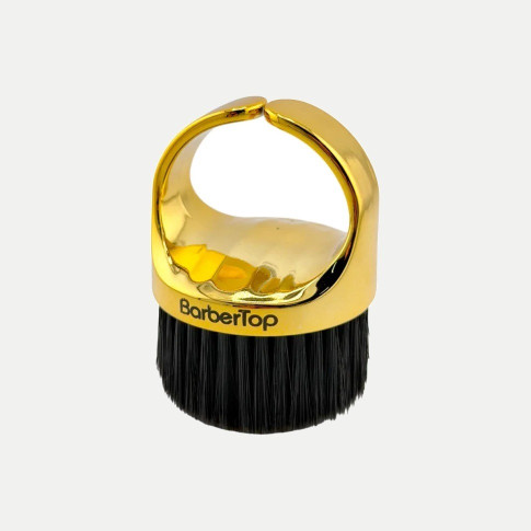 Щётка BarberTop Ring Hair Brush для усов, бороды и шеи, золотистая