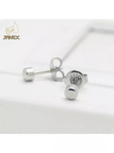 Стерильные серьги Janex 4 мм, серебро