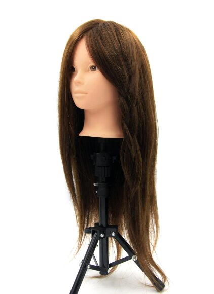 Голова учебная для отработки макияжа, натуральная, 60 см., Шатенка, FANTOM