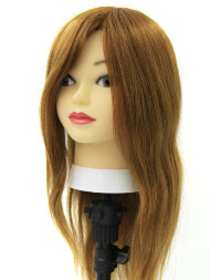 Голова манекен 100% натуральная, шатенка 45 см. FANTOM