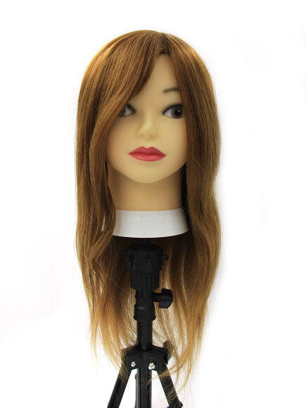 Голова манекен 100% натуральная, шатенка 45 см. FANTOM