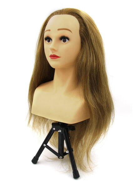 Манекен головы со 100% натуральными волосами, медная FANTOMHEADS 55-60 см.