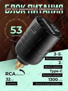 Беспроводной блок питания DragonHawk Mast Lightweight P185, RCA, 1350 мАч