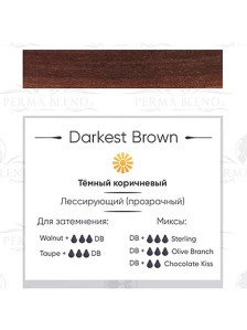 Пигмент для татуажа Perma Blend Darkest Brown 15 мл темно-коричневый для бровей и век