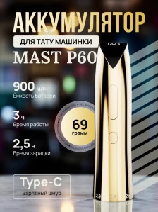 Аккумулятор DragonHawk MAST P60, золотистый