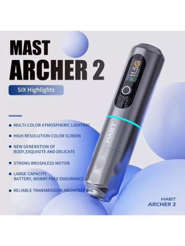 Тату-машинка DragonHawk Mast Archer 2, беспроводная, ход 3.5 мм