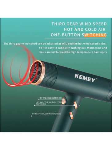 Фен-стайлер Kemei KM-2062, 1500 Вт