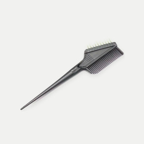 Серая кисть PRONOGTI с расчёской и хвостиком, 21 см