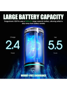 Тату-машинка DragonHawk X20 Pro, беспроводная, ход 3.5 мм