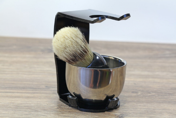 Набор для бритья из подставки и чаши с помазком на присоске