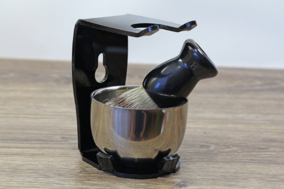 Набор для бритья из подставки и чаши с помазком на присоске