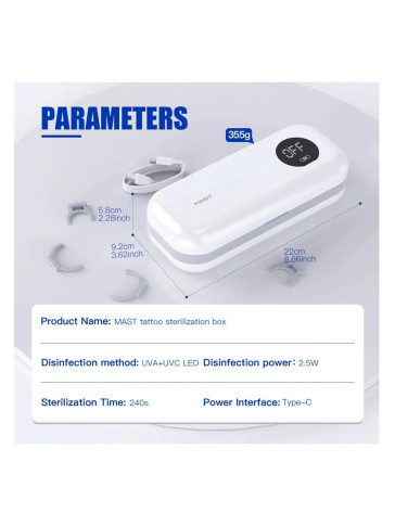 УФ-бокс DragonHawk WS500 для стерилизации и хранения тату-машинок