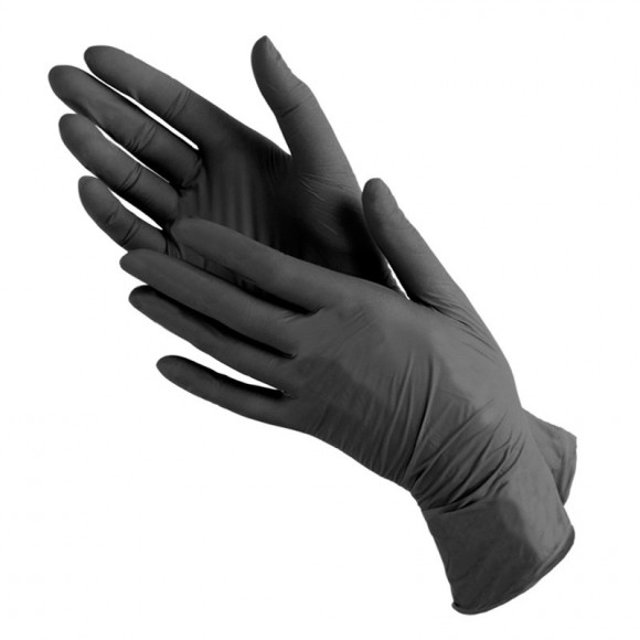 Перчатки нитриловые (черные) M , 1 пара